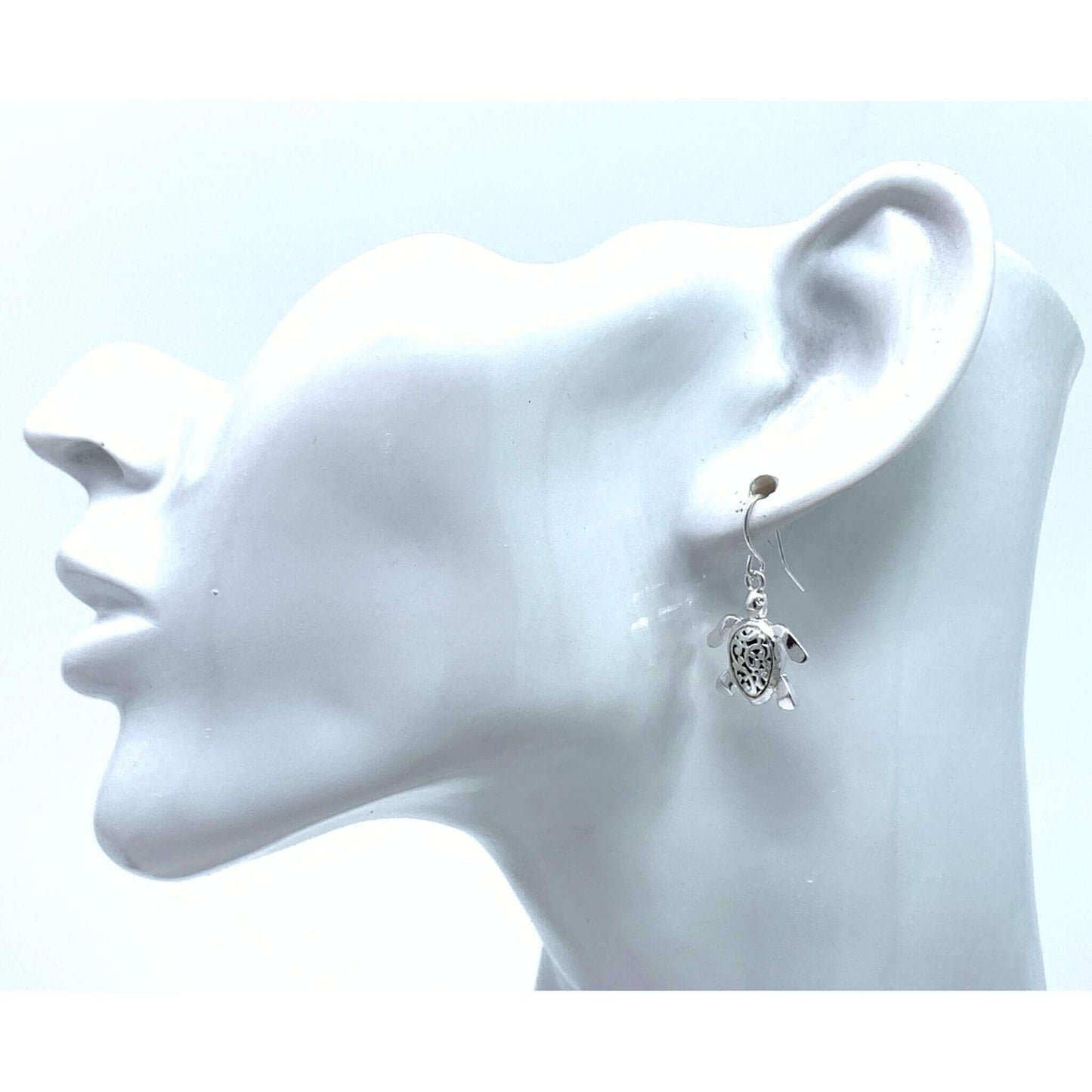Sea Turtle Silver Filigree Earrings - SeaSpray Jewelry