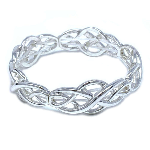 Silver Celtic Stretch Bracelet - Fashion Jewelry
