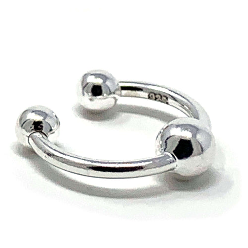 Sterling Silver Ball Cuff Earrings - Fine Jewelry