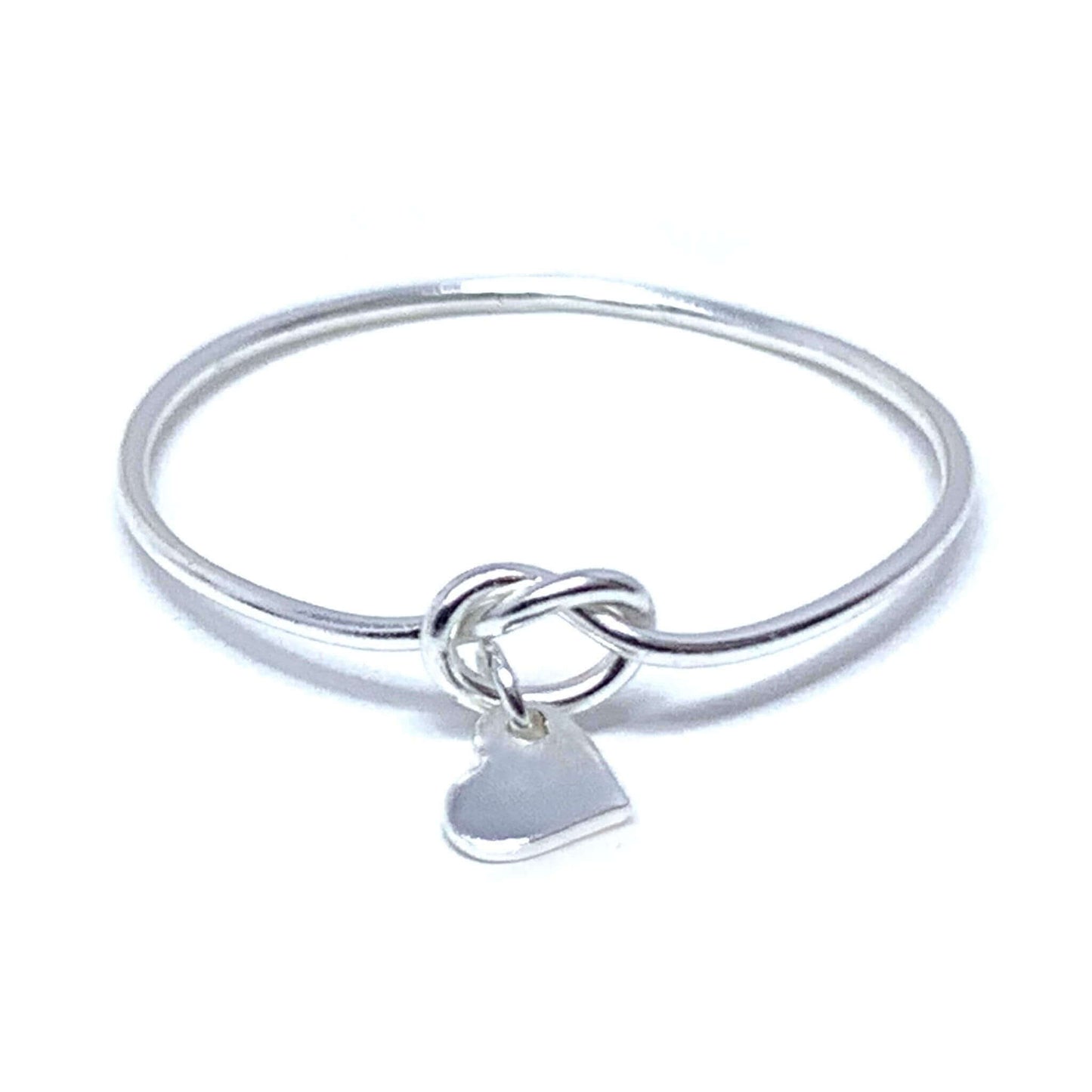 Sterling Silver Heart Love Knot Ring - Fine Jewelry