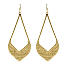 Textured Boho Gold Teardrop Earrings - Costume Fashion Jewelry