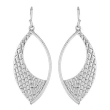 Textured Worn Silver Teardrop Earrings - Marquise Shape Earrings