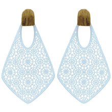 White Filigree Teardrop Stud Earrings - Costume Fashion Jewelry