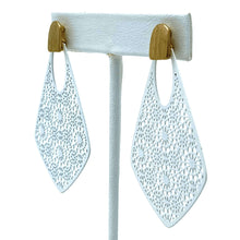 White Teardrop Filigree Earrings - Fashion Costume Jewelry