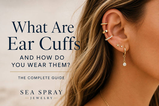 woman wearing gold ear cuff earrings without piercing