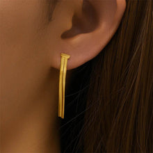 14K Gold Tassel Drop Earrings with Herringbone Chain – Elegant Everyday Gold Plated Jewelry for Women
