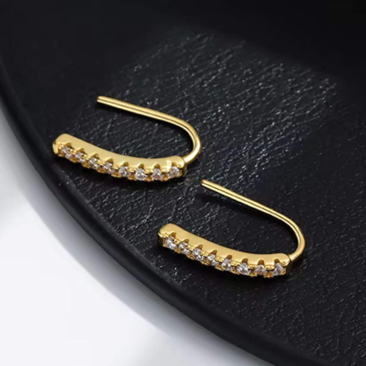 18K Gold Angular Earrings - Minimalist Luxury 18K Gold Plated Geometric Jewelry for Women