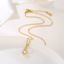 Luxury gift-ready packaging for 18K gold plated cubic zirconia necklace - perfect present for birthdays or anniversaries.
