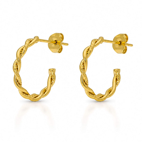 Twisted Gold Rope Hoop Earrings | SeaSpray Jewelry