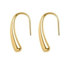 18K gold plated stainless steel teardrop hook earrings for women – minimalist, hypoallergenic jewelry
