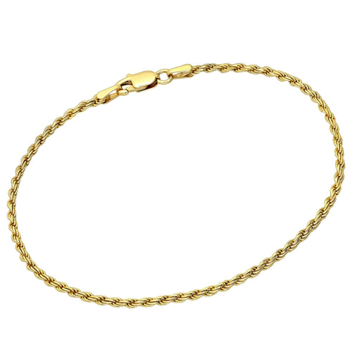 18K Plated Gold Rope Chain Bracelet