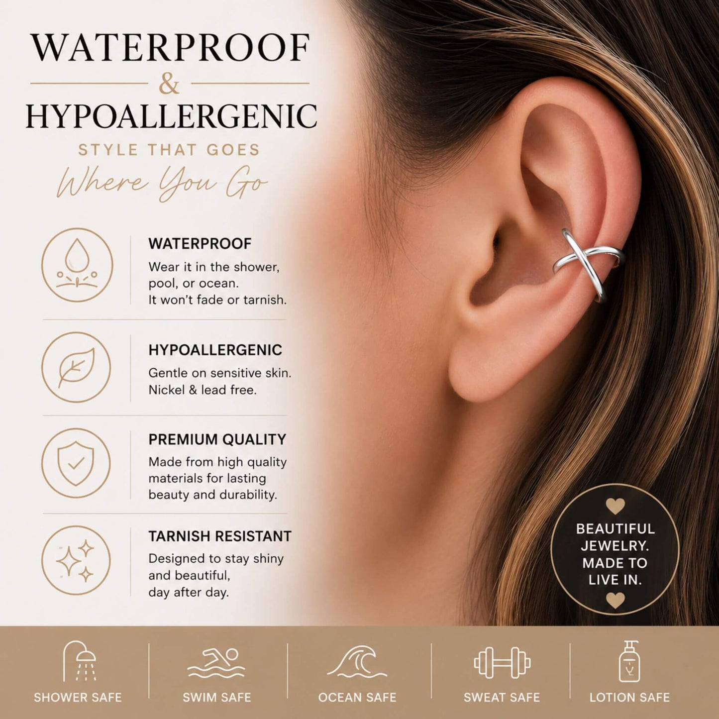 925 Sterling Silver Cross Knot Minimalist Ear Cuff