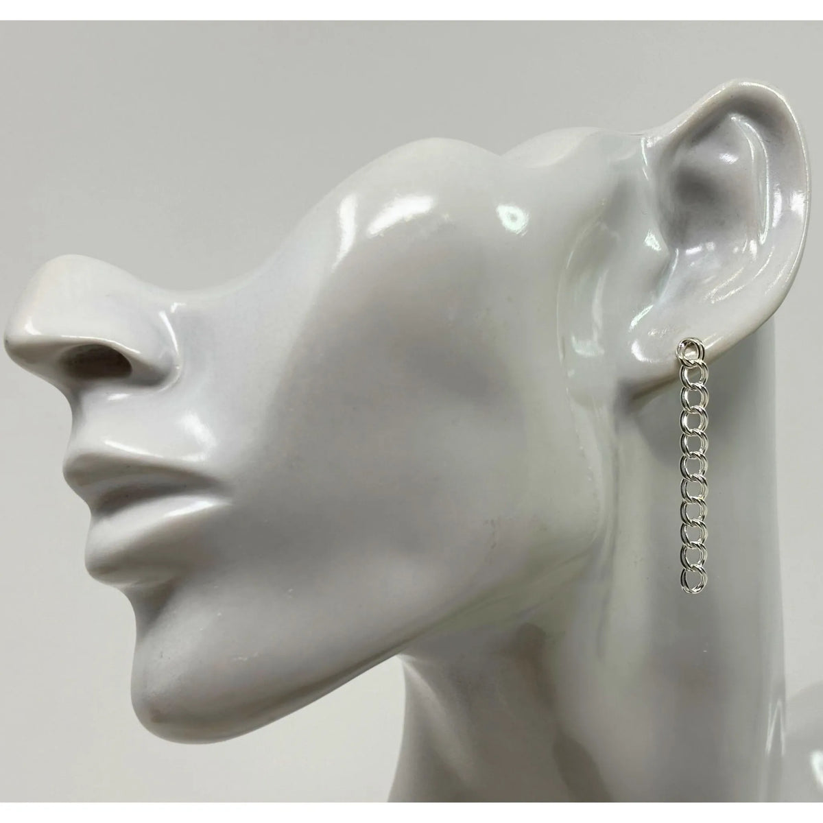 925 sterling silver dangle earrings featuring chain drop and stud post