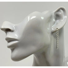 925 sterling silver dangle earrings featuring chain drop and stud post
