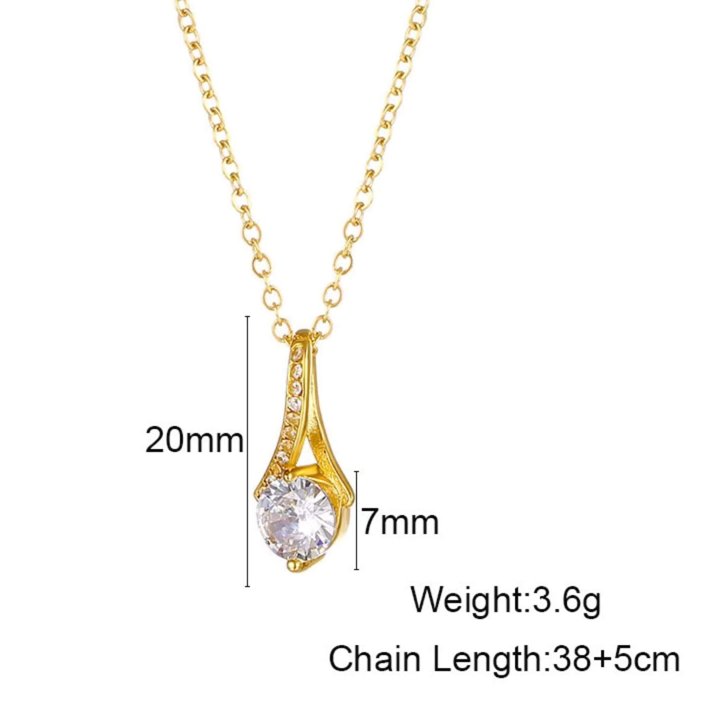  Dainty 18K gold plated necklace at both 15 inch (choker) and 17 inch (standard) lengths with CZ pendant.