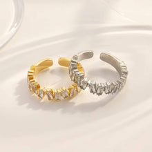 Adjustable 5A cubic zirconia open ring in gold and silver – tarnish-proof minimalist rings for women
