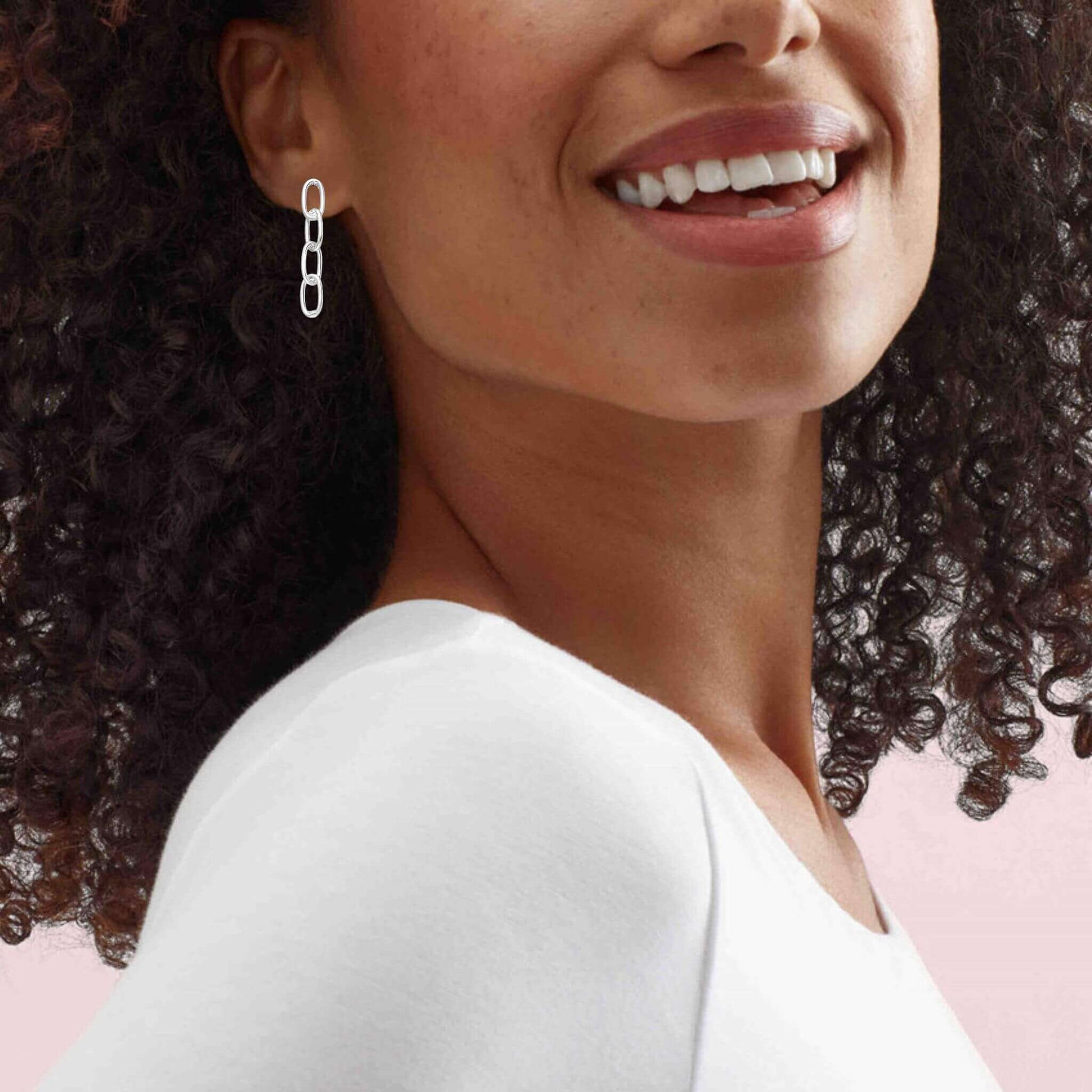 Chic and Affordable: Sterling Silver Chain Link Paperclip Earrings for Women