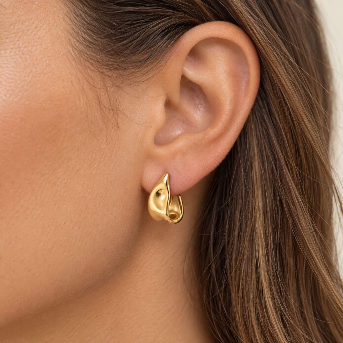 Chunky Hoop Earrings in Gold & Silver Stainless Steel