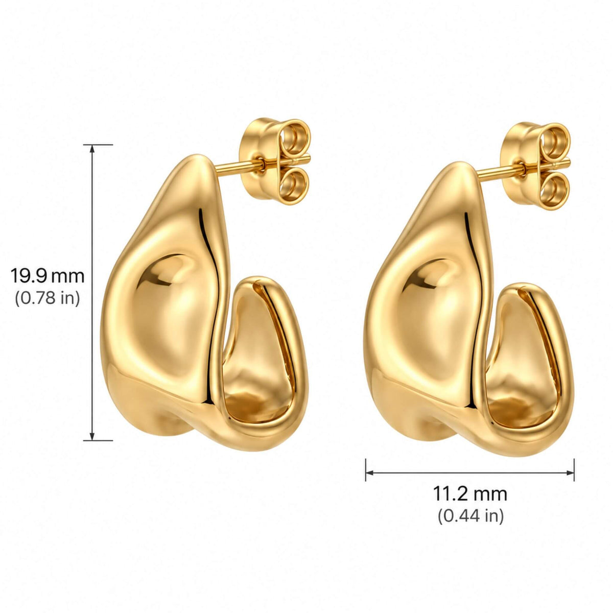 Chunky Hoop Earrings in Gold & Silver Stainless Steel