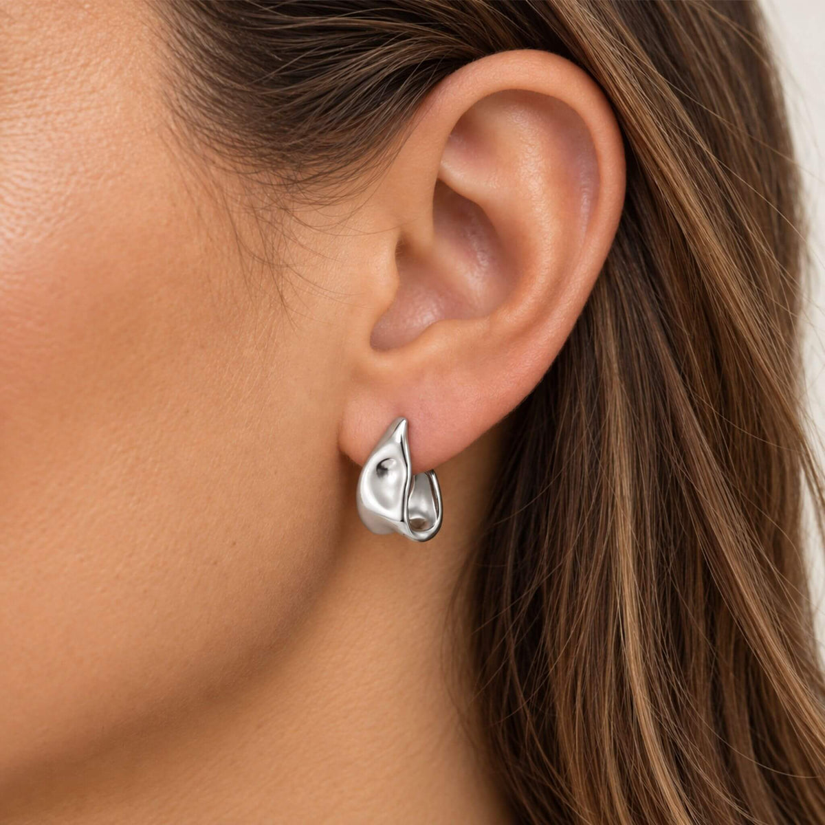 Chunky Hoop Earrings in Gold & Silver Stainless Steel