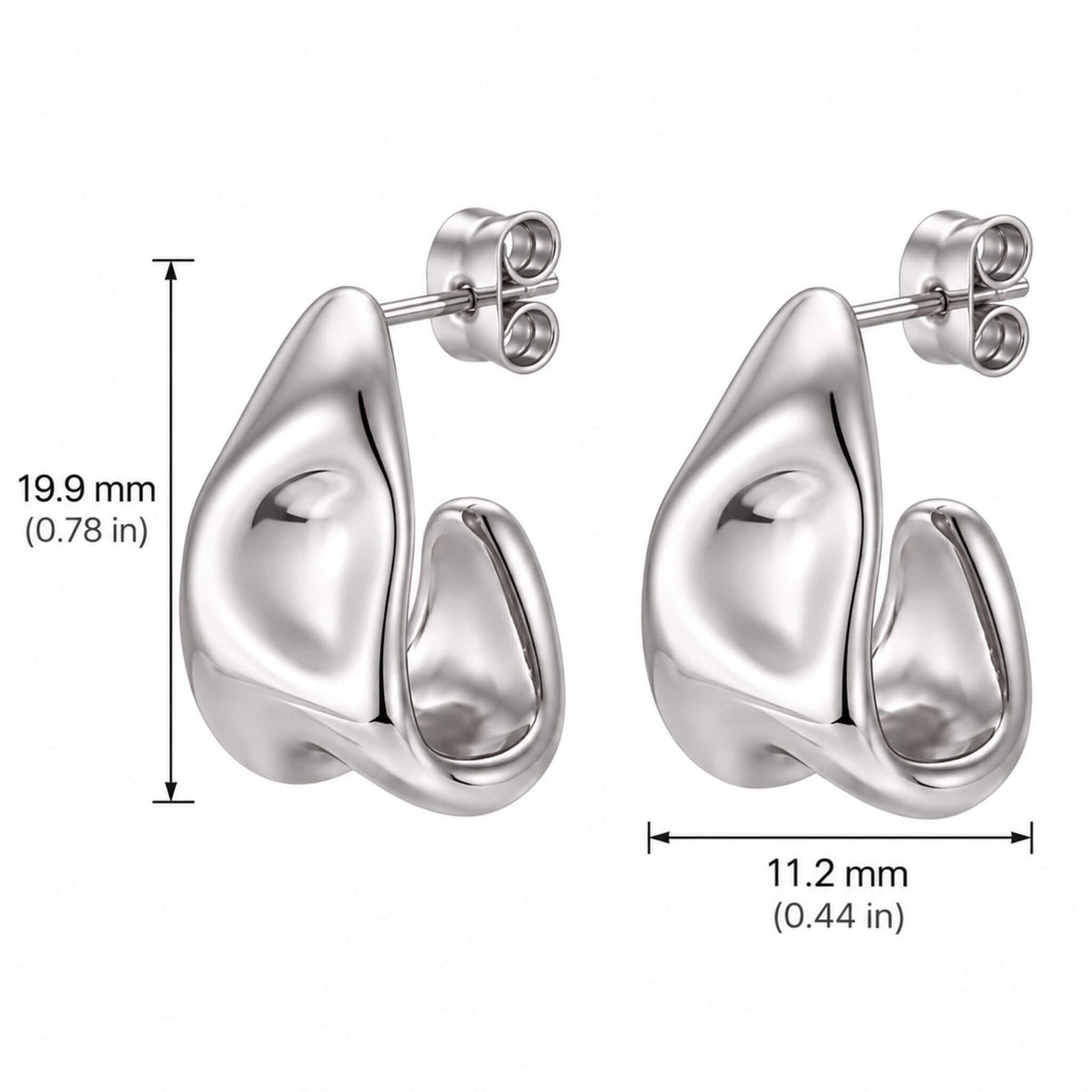 Chunky Hoop Earrings in Gold & Silver Stainless Steel