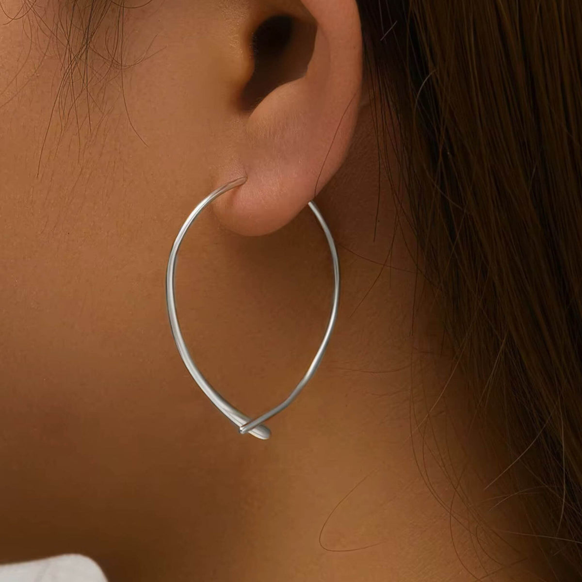 Dainty Threader Hoop Earrings in Sterling Silver - Sleek and Modern Jewelry