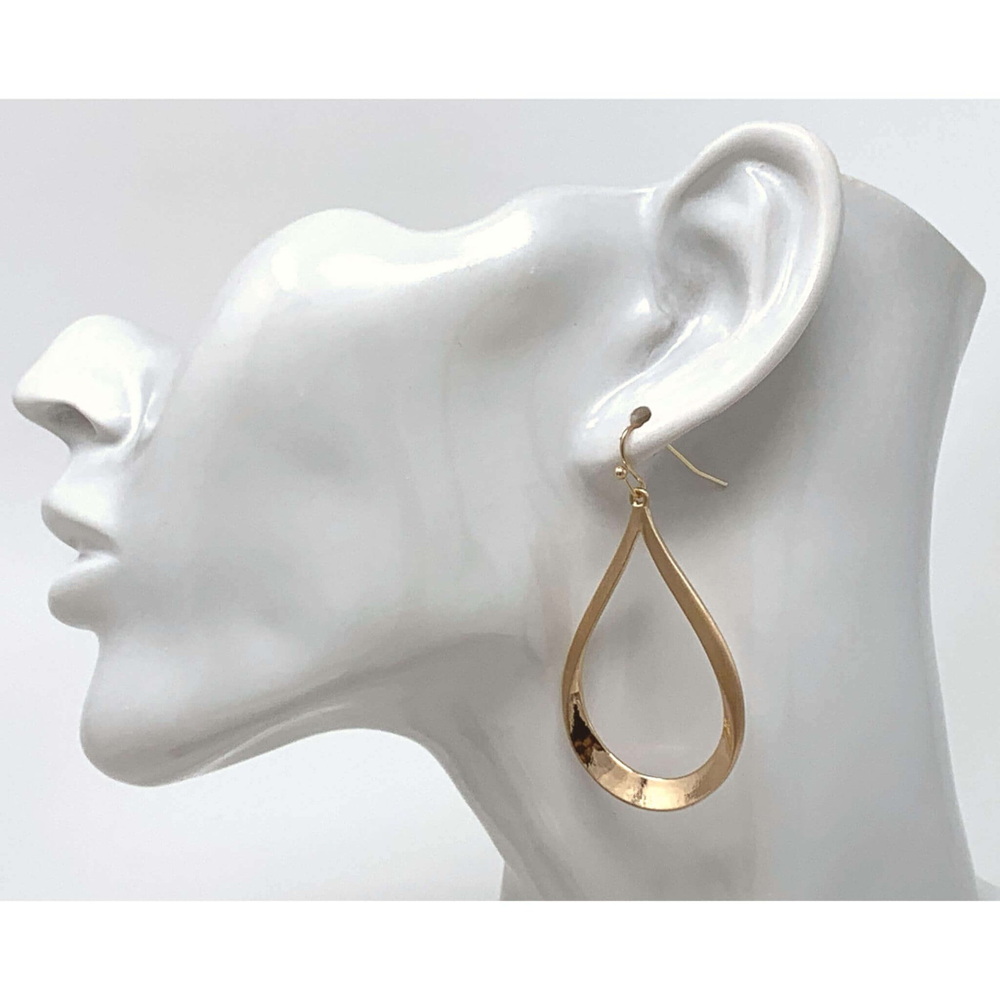Dangling Gold Teardrop Earrings