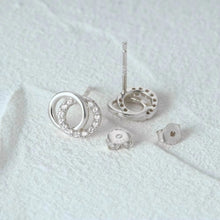 Elegant Silver Geometric Earrings - 925 Sterling Silver Double Circle Studs in Gift Packaging
