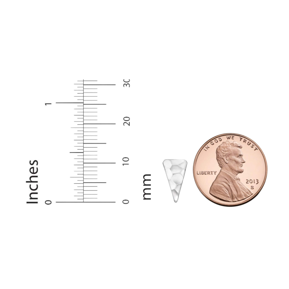 Elongated Triangle Earrings Size Chart