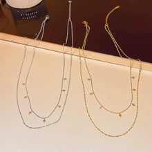 18K gold plated vs. stainless steel silver geometric double necklaces - hypoallergenic women&#39;s jewelry set
