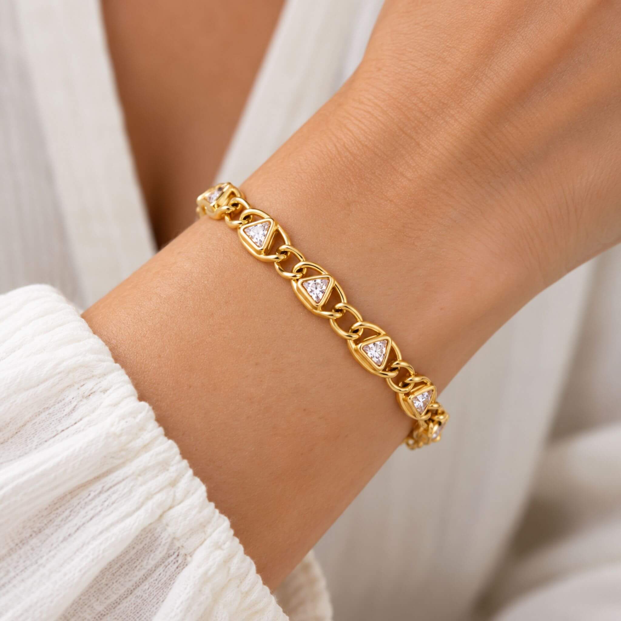 Gold Tennis Bracelet for Women | 18K Gold Plated Zircon - SeaSpray