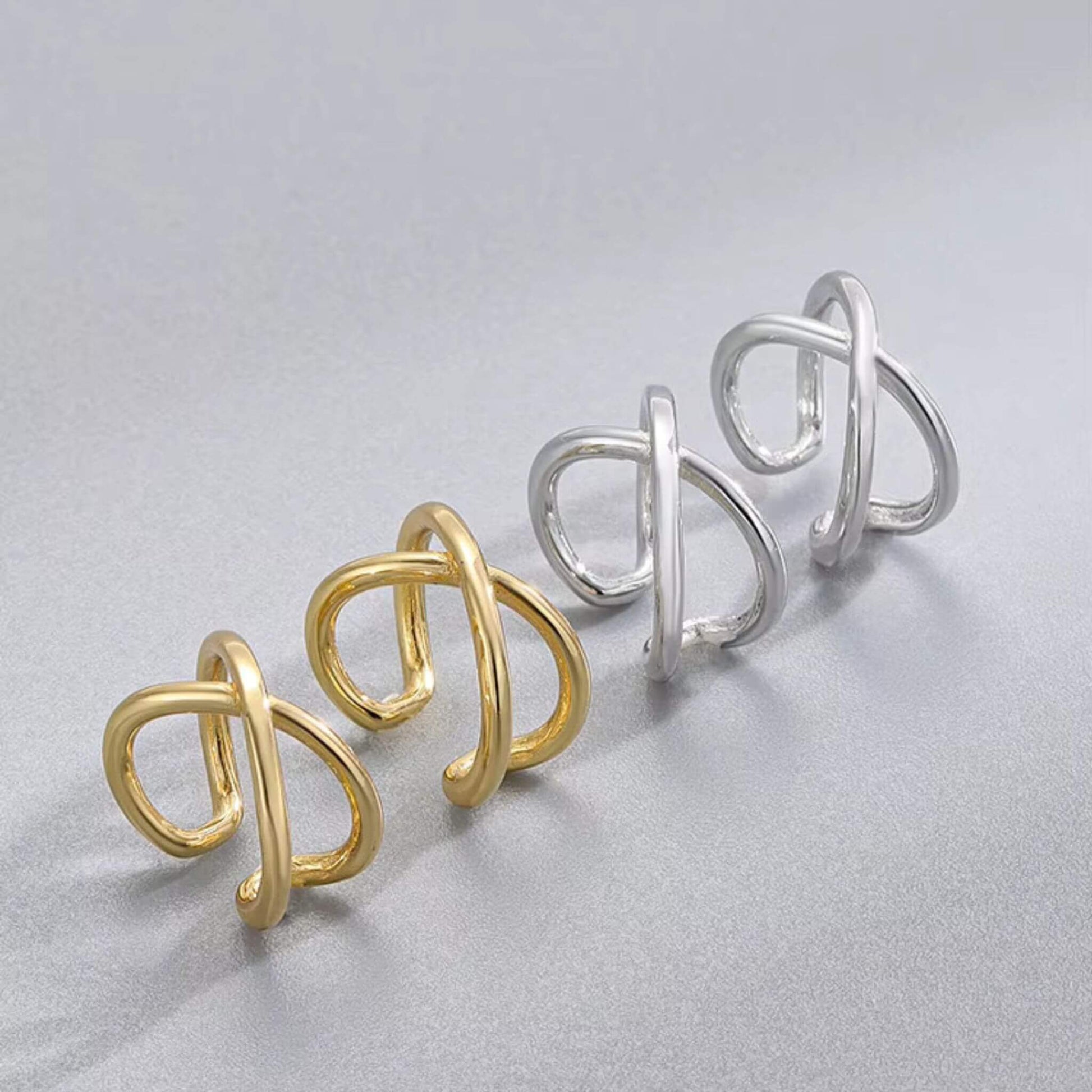 Hypoallergenic Gold Ear Cuff - Nickel-Free 14K Gold Plated Non-Pierced Earring