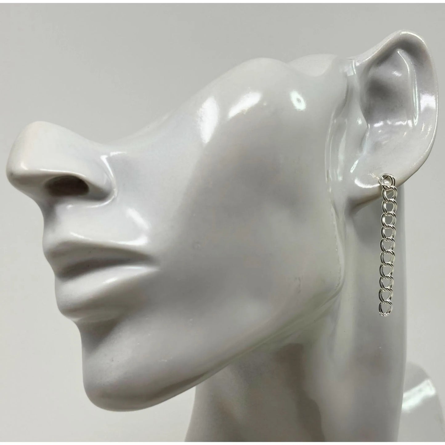 Long chain earrings for women in modern curb style with elegant shine