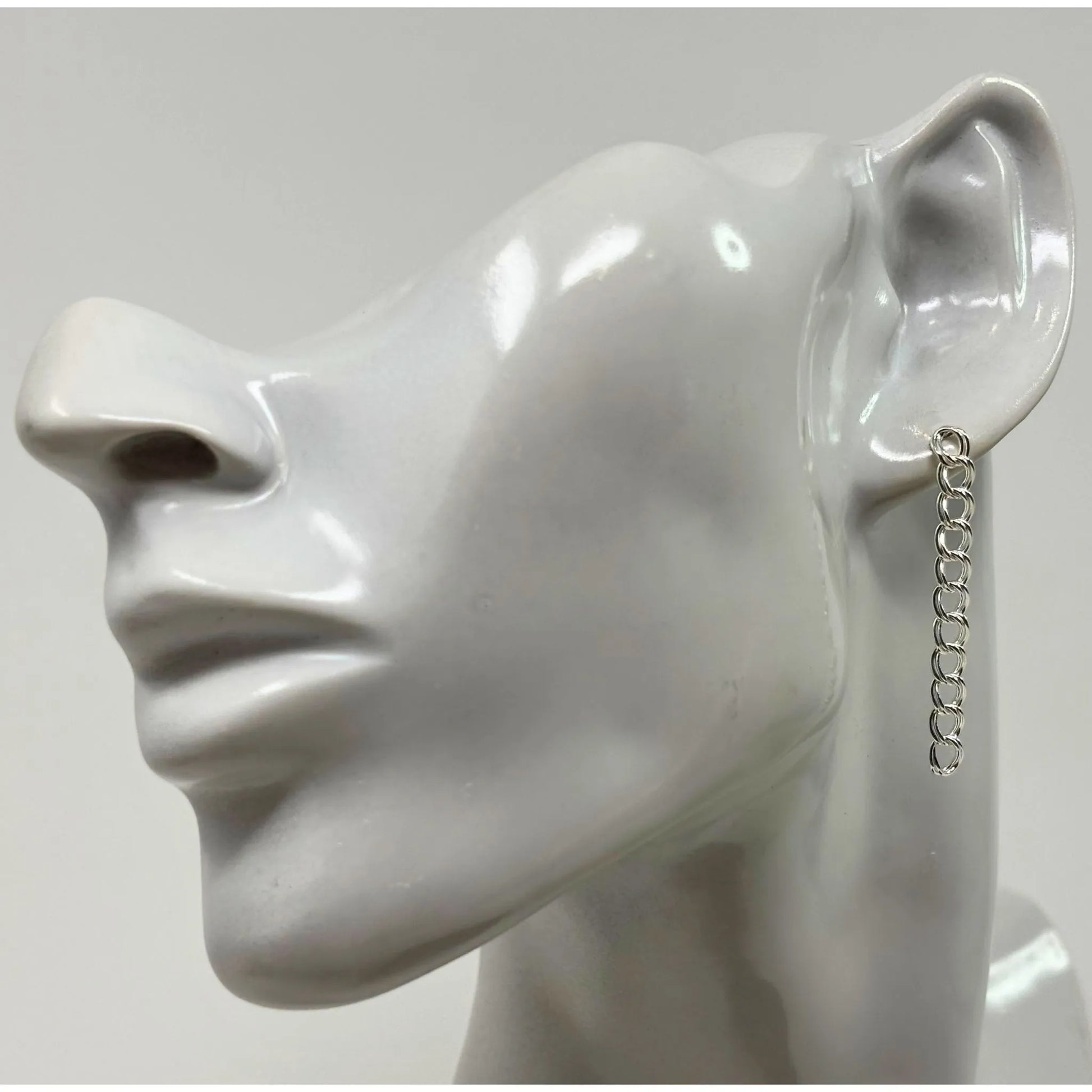 Long chain earrings for women in modern curb style with elegant shine