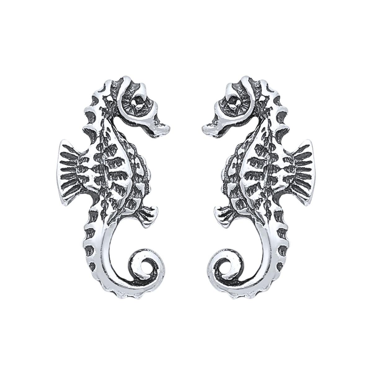 Sterling silver seahorse stud earrings by SeaSpray Jewelry