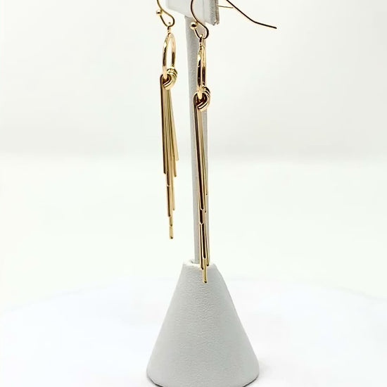 Gold Metal Fringe Tassel Earrings