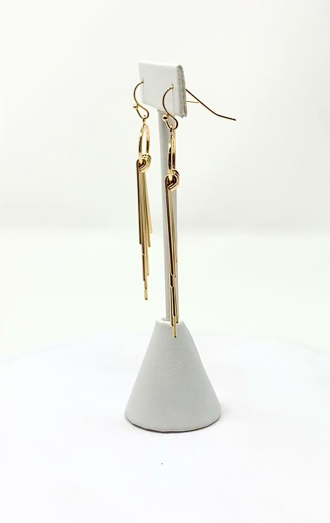 Gold Metal Fringe Tassel Earrings