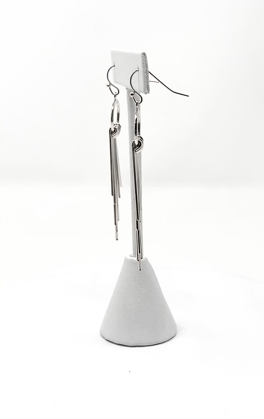 Silver Metal Fringe Tassel Earrings