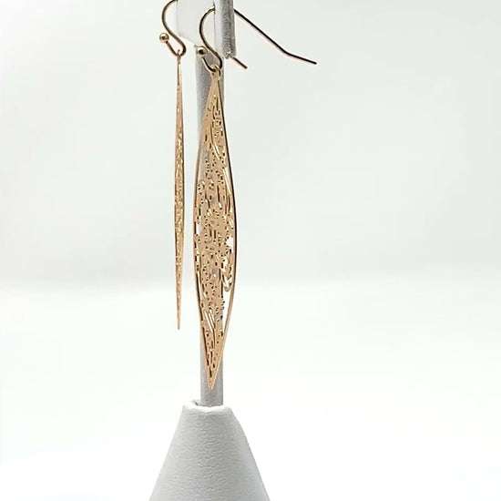 Make A Statement With These Stunning Long Teardrop Earrings With Floral Accents