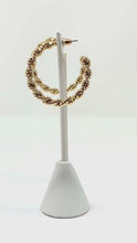 Twisted Gold Rope Hoop Earrings
