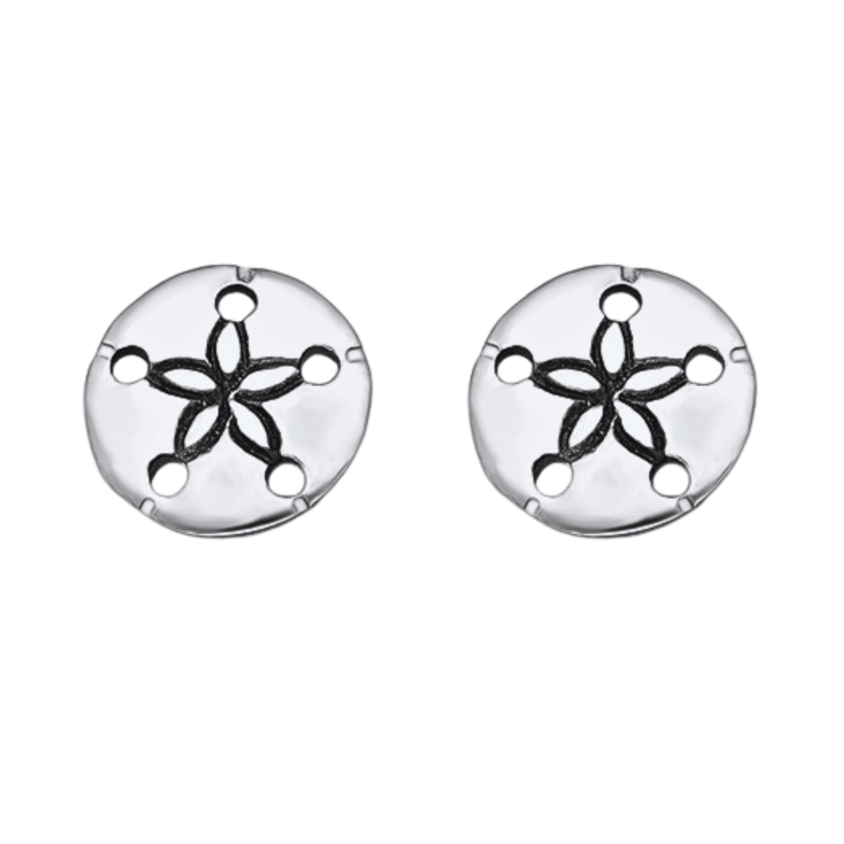 925 sterling silver sand dollar stud earrings nickel free hypoallergenic