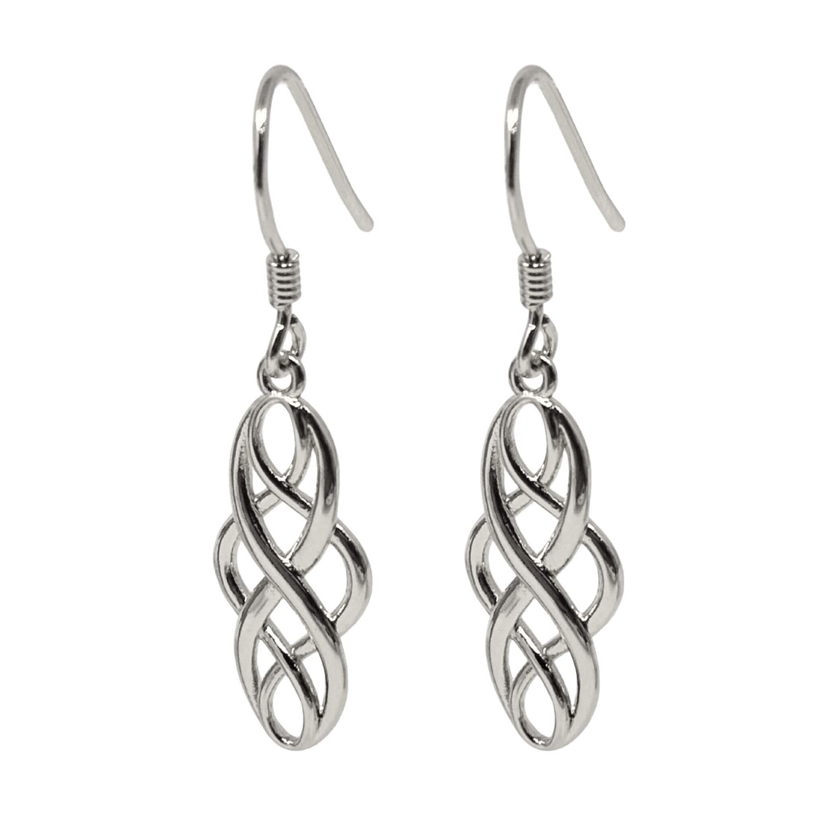 Elegant silver Celtic knot earrings with intricate design