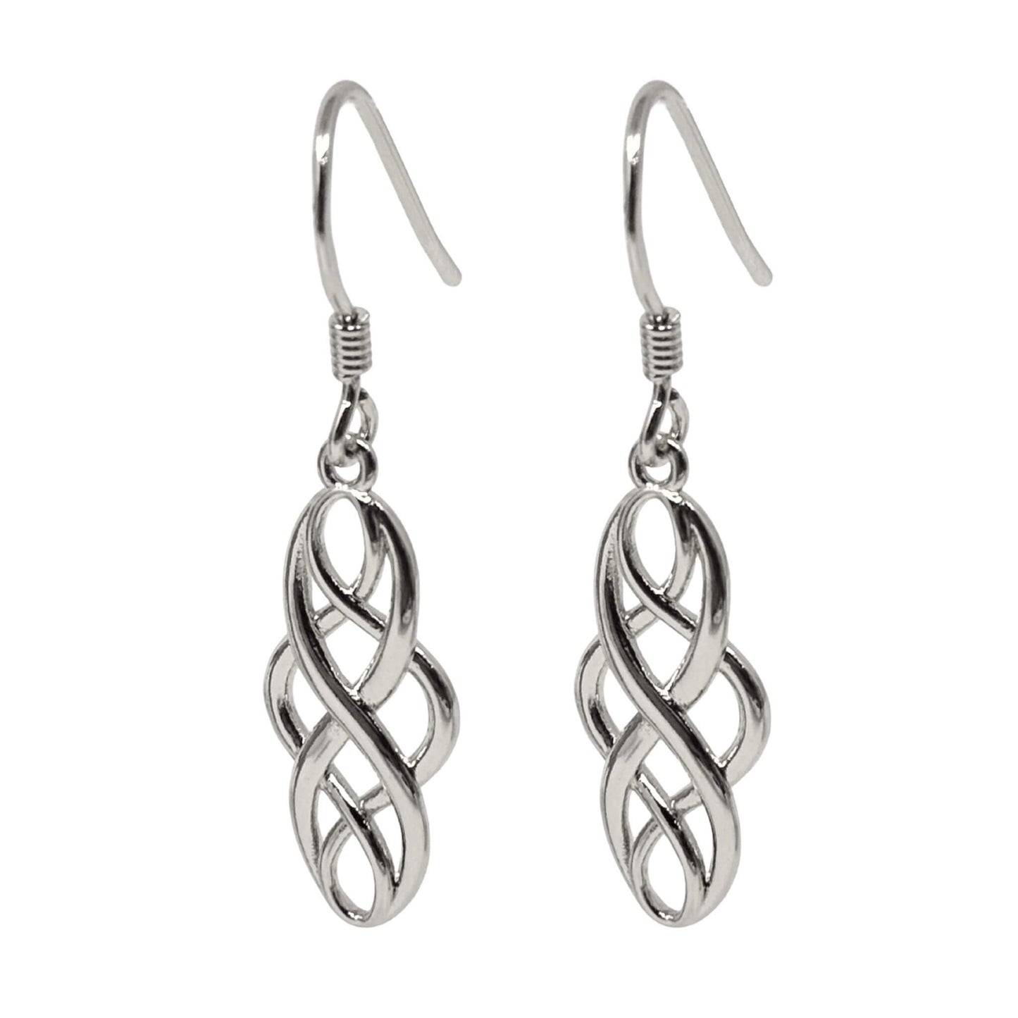 Elegant silver Celtic knot earrings with intricate design