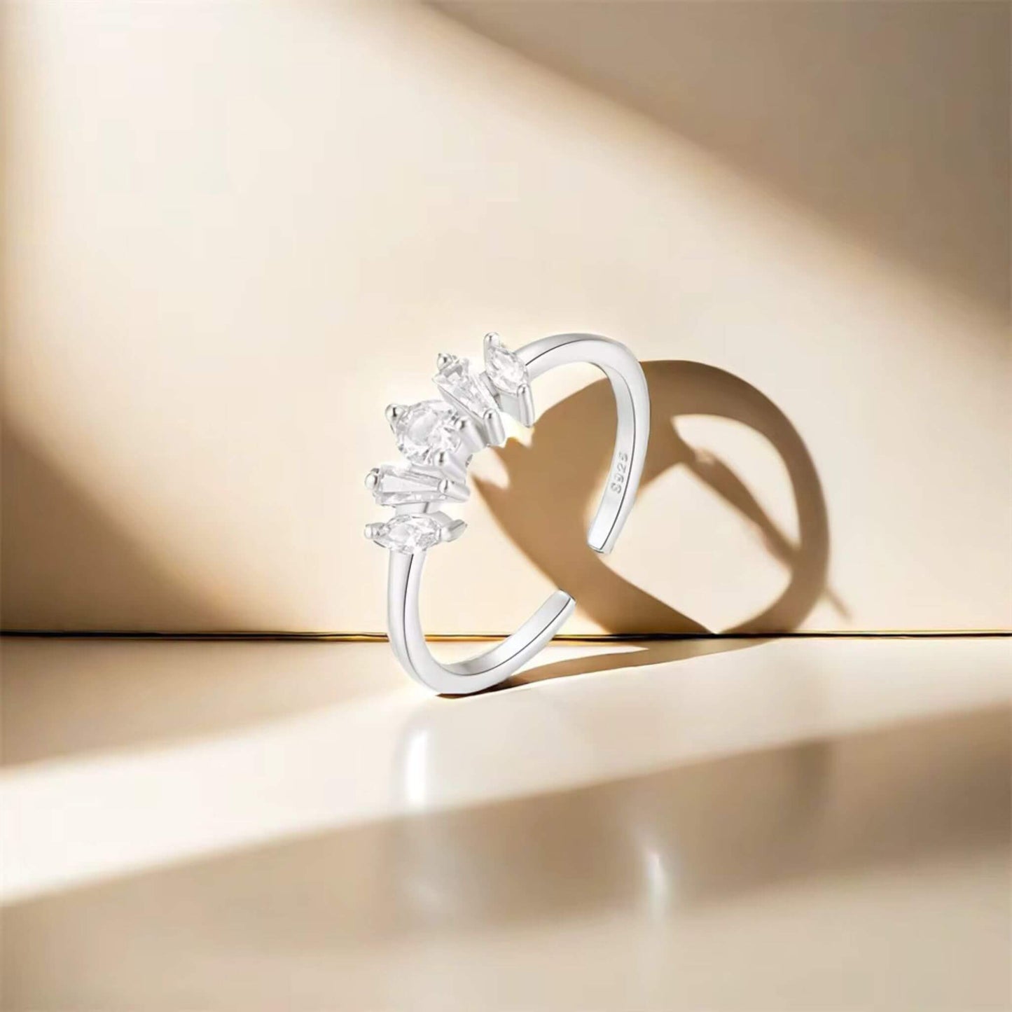 Silver Stackable Birthstone Ring for Women – 925 Sterling Silver Crown Setting with Brilliant Zirconia Stones