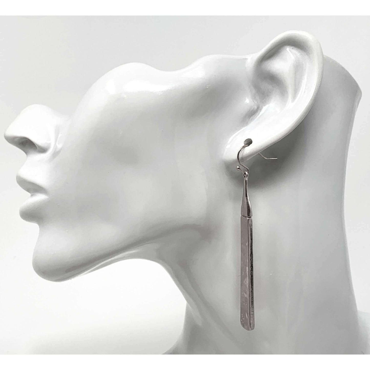 Silver Hammered Bar Earrings - Timeless Glamour