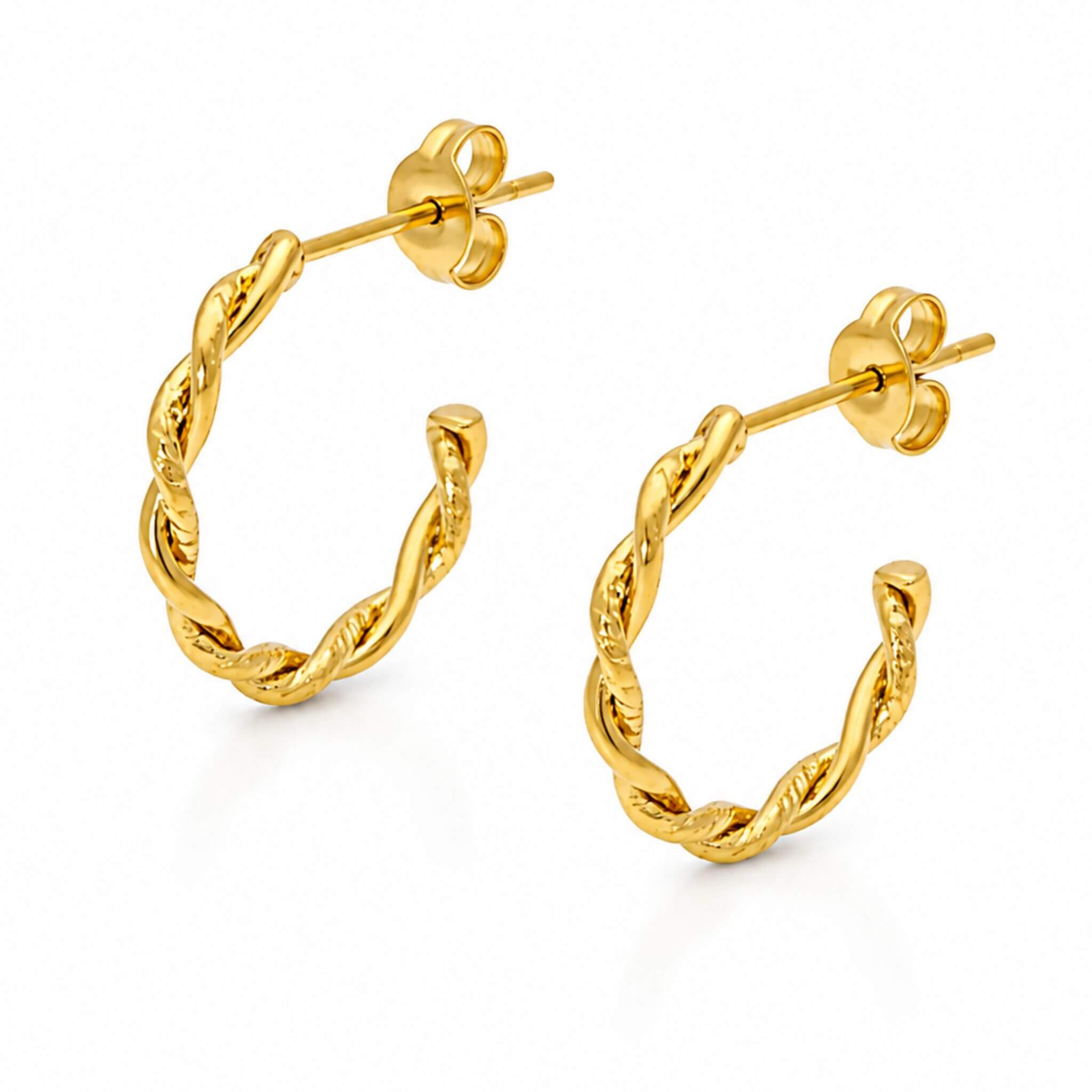 Twisted Gold Rope Hoop Earrings | SeaSpray Jewelry