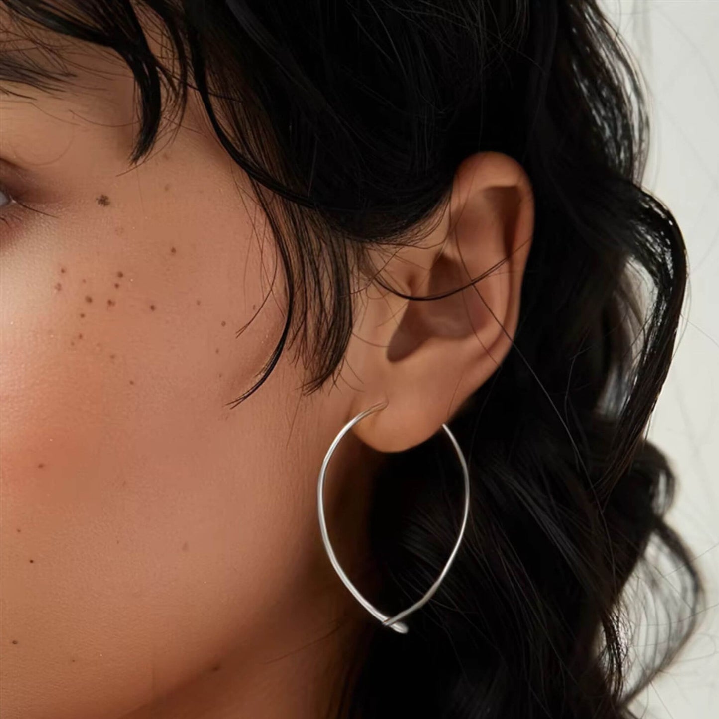 Sterling Silver Curl Bar Threader Earrings - Versatile and Timeless Design