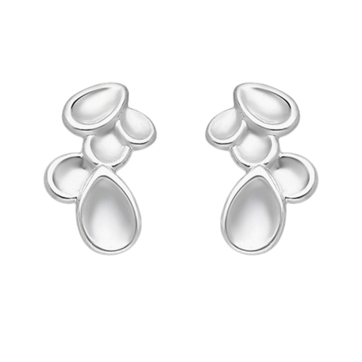 Sterling silver droplet stud earrings 925 minimalist teardrop studs