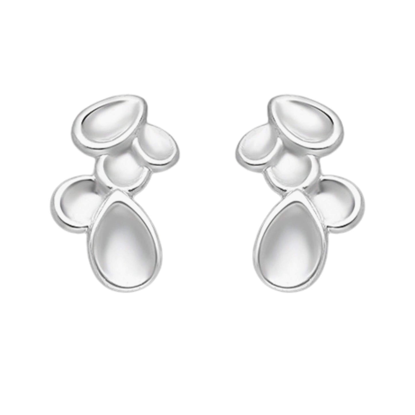 Sterling silver droplet stud earrings 925 minimalist teardrop studs