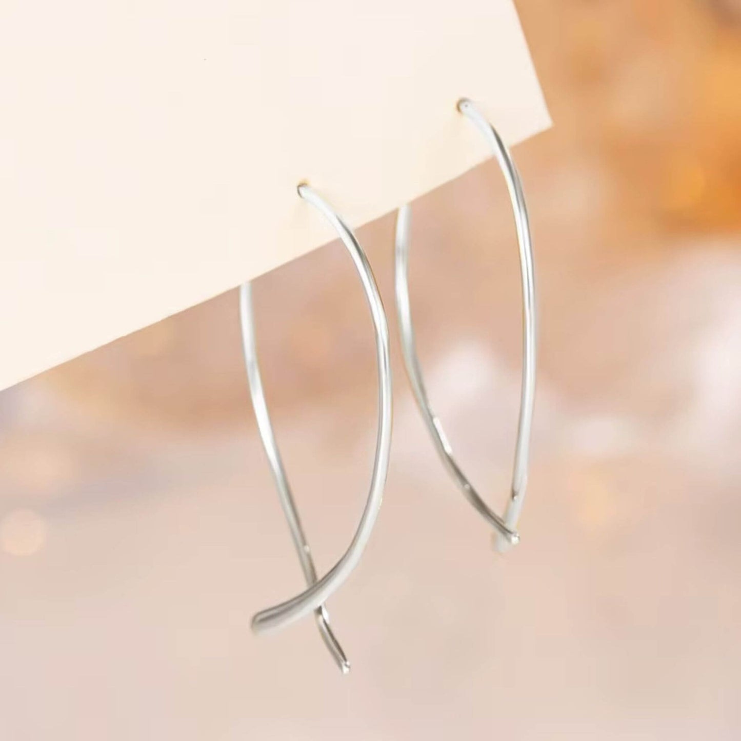 Sterling Silver Threader Hoop Earrings - Ideal Gift for Women